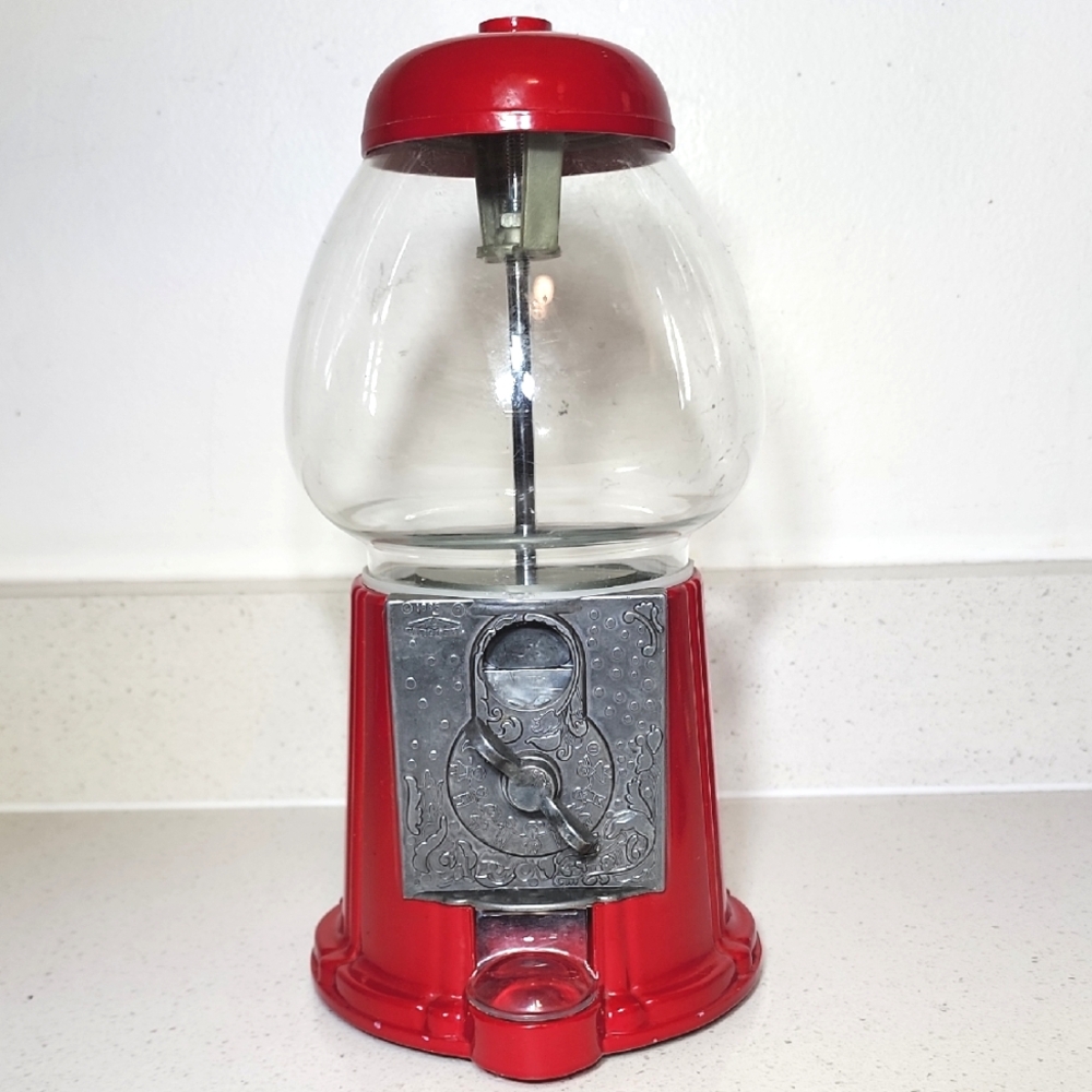 Vintage Carousel Red Gumball Machine 1985